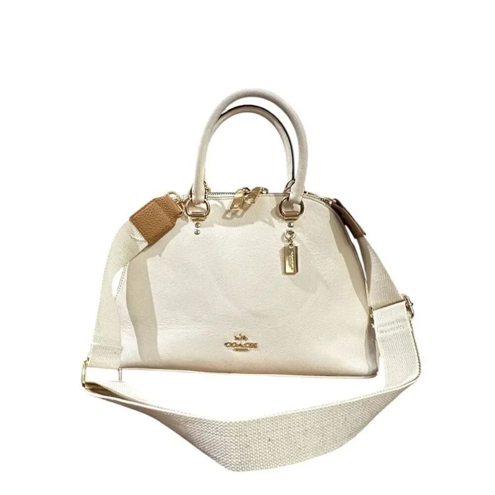 Coach Katy Satchelβwith Gold Hardware and Canvas Strap